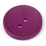 Knoflík dřevěný 20mm, circle, fialový