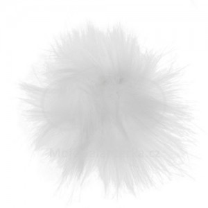 Bambule kožešinová, 13cm, bílá, 018