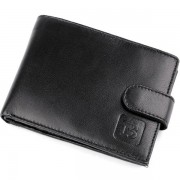 Pánská peněženka kožená, 9x12 cm, černá