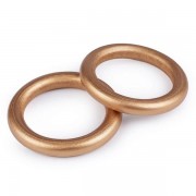Kroužek dřevěný, Ø50 mm, zlatý (1ks)