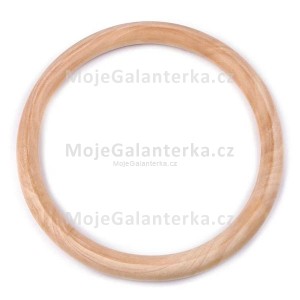 Dřevěný kruh, Ø12/14,5 cm, macrame, ucha na tašky, přírodní