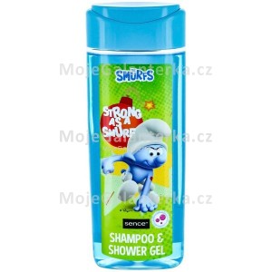 .Sprchový gel, a šampon na vlasy, Šmoulové, 210 ml, pro děti