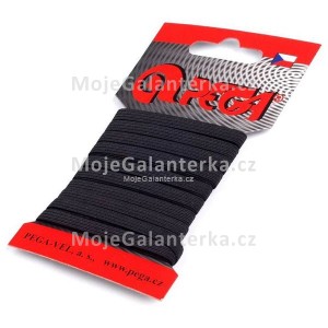 Prádlová pruženka na kartě,  7 mm, černá (5m)