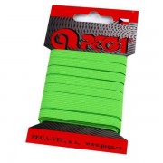 Prádlová pruženka na kartě,  7 mm, neonově zelená (5m)