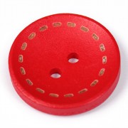 Knoflík dřevěný 20mm, circle, červený