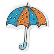 Knoflík dřevěný, deštník, 3cm, č.18