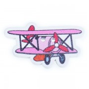 Knoflík dřevěný, letadlo, 32x20mm, růžové