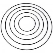 Kovový kruh, černé (sada 5ks)