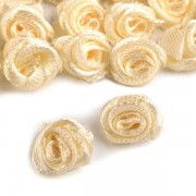 Textilní růžička, průměr 12-15 mm, Vanilla Custard