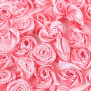 Textilní růžička, průměr 13-15 mm, růžová světlá