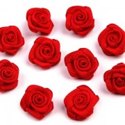 Růžička 10mm, saténová, červená