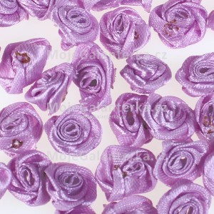 Textilní růžička, 15 mm, fialová světlá