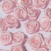 Textilní růžička, 15 mm, růžová světlá