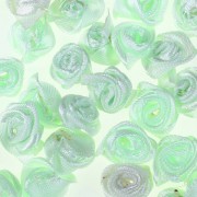 Textilní růžička, 15 mm, zelená světlá