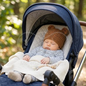 Návod na háčkovanou čepičku, Čepička Medvídek, hnědá