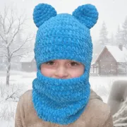Návod na háčkovanou kuklu, Kukla - prodloužená čepice, modrá
