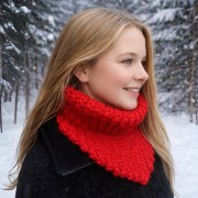 Návod na háčkovaný nákrčník, Nákrčník Bruno, červený