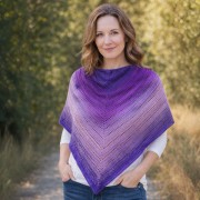 Návod na háčkovaný šátek, Šátek Okýnkový vánek, fialový