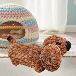 Návod na háčkovaného psa jezevčíka, Jezevčík Špagetka, hnědý