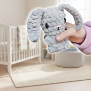 Návod na háčkovaného králíčka, Králíček, jedním tahem, šedý