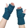 Návod na háčkované rukavice, bezprsté, s puffkovým vzorem, smaragdové