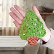 Návod na háčkovaný stromeček, Stromeček placatý, zelený