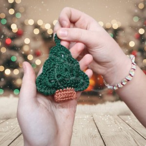 Návod na háčkovaný stromeček, Stromeček, přívěsek na klíče, zelený
