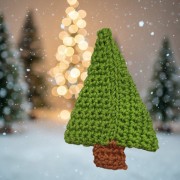 Návod na háčkovaný stromeček, Vánoční stromeček, ze čtverce, zelený