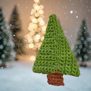 Návod na háčkovaný stromeček, Vánoční stromeček, ze čtverce, zelený