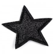 Nažehlovačka, 65x70 mm, hvězda, černá