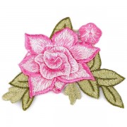 Nažehlovačka, 95x130 mm, květ 3D, růžová