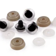 Bezpečnostní oči 20mm, glitrové bílé (1pár)