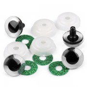 Bezpečnostní oči 20mm, glitrové zelené (1pár)