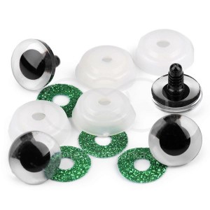 Bezpečnostní oči 20mm, glitrové zelené (1pár)