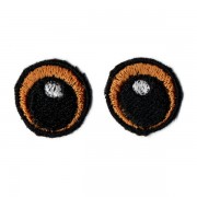 Oči vyšívané, 20 mm, oranžové (1 pár)