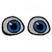 Oči vyšívané, 35x30 mm, modré (1 pár)
