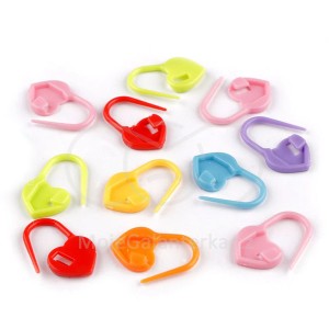 Špendlík spínací, na pletení, srdce 14x24 mm, označovač (1ks)