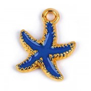 Přívěsek mořská hvězda 13x17 mm, modrá