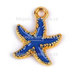 Přívěsek mořská hvězda 13x17 mm, modrá