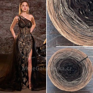 Příze Čarovné klbko, (3n), 1000m, Limited Edition No.180, glitter schwarz gold