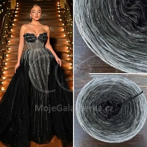 Příze Čarovné klbko, (3n), 1000m, Limited Edition No.181, glitter schwarz silber