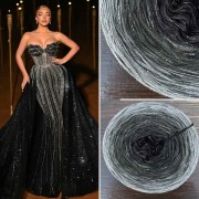 Příze Čarovné klbko, (4n), 1000m, Limited Edition No.181, red schwarz silber