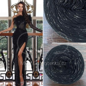 Příze Čarovné klbko, (3n), 1000m, Limited Edition No.187, glitter schwarz silber