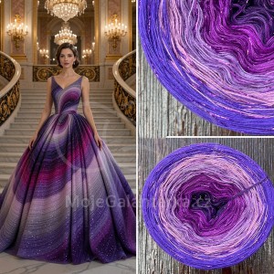 Příze Čarovné klbko, (3n), 1000m, Limited Edition No.194, glitter purple