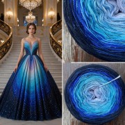 Příze Čarovné klbko, (3n), 1000m, Limited Edition No.195, glitter night blue