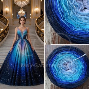 Příze Čarovné klbko, (3n), 1000m, Limited Edition No.195, glitter night blue