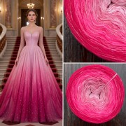 Příze Čarovné klbko, (3n), 1000m, Limited Edition No.198, glitter rosa rosa