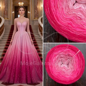 Příze Čarovné klbko, (3n), 1000m, Limited Edition No.198, glitter rosa rosa