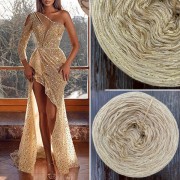 Příze Čarovné klbko, (3n), 1500m, Limited Edition No.104 glitter gold