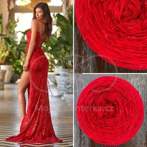 Příze Čarovné klbko, (4n), 1000m, Limited Edition No.109, glitter rot